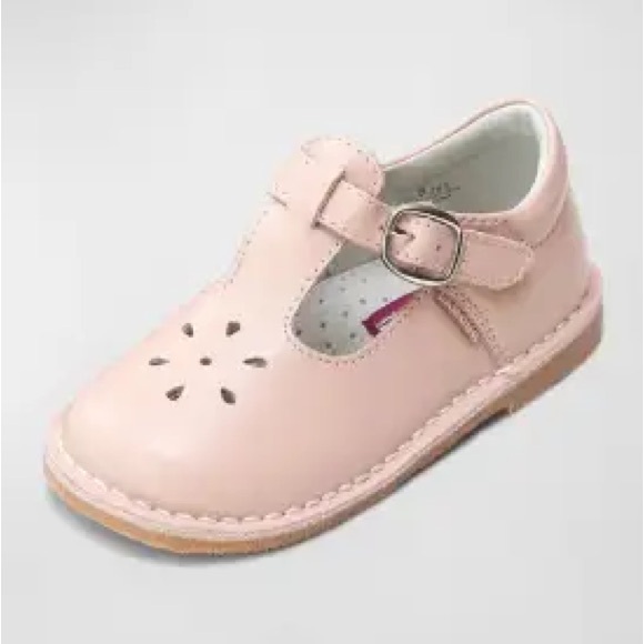 L’Amour Girl's Joy Leather Cutout T-Strap Mary Jane pink size 5 - Picture 1 of 6
